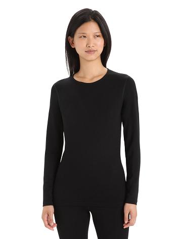 Une pièce Icebreaker Merino 260 Tech Long Sleeve Crewe Thermal Top Femme Noir | FR 1762CTVE